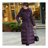 Big Fur Collar Plus Size Extra Long Thick Slim Down Coat   purple    S - Mega Save Wholesale & Retail - 1