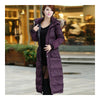 Big Fur Collar Plus Size Extra Long Thick Slim Down Coat   purple    S - Mega Save Wholesale & Retail - 3