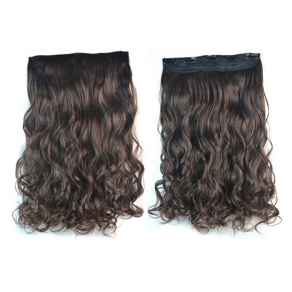 Thick Hair Extension Long Curled Hair 5 Cards Wig brown black - Mega Save Wholesale & Retail - 1