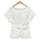 Chiffon T-shirt Bowknot Lace-up   white   S - Mega Save Wholesale & Retail
