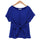 Chiffon T-shirt Bowknot Lace-up   blue    S - Mega Save Wholesale & Retail
