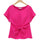 Chiffon T-shirt Bowknot Lace-up   rose red    S - Mega Save Wholesale & Retail