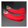 Long Earrings Tassel Fringe Vintage Bridal Wedding Stylish   red