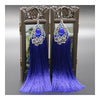 Long Earrings Tassel Fringe Vintage Bridal Wedding Stylish   blue
