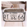 Vintage Route 66 Ashtray Car Plate Ashtray Succulent Pot    white - Mega Save Wholesale & Retail