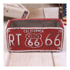 Vintage Route 66 Ashtray Car Plate Ashtray Succulent Pot    red - Mega Save Wholesale & Retail