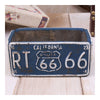 Vintage Route 66 Ashtray Car Plate Ashtray Succulent Pot    blue - Mega Save Wholesale & Retail