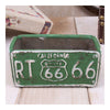 Vintage Route 66 Ashtray Car Plate Ashtray Succulent Pot    green - Mega Save Wholesale & Retail