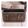 Vintage Route 66 Ashtray Car Plate Ashtray Succulent Pot    rust color - Mega Save Wholesale & Retail