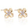 Flower 18K Gold Galvanized Austrian Zircon Ear Studs    white - Mega Save Wholesale & Retail - 1