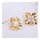 Flower 18K Gold Galvanized Austrian Zircon Ear Studs    white - Mega Save Wholesale & Retail - 2