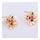 Flower 18K Gold Galvanized Austrian Zircon Ear Studs    red - Mega Save Wholesale & Retail - 2