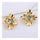 Flower 18K Gold Galvanized Austrian Zircon Ear Studs    green - Mega Save Wholesale & Retail - 2