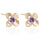 Flower 18K Gold Galvanized Austrian Zircon Ear Studs    purple - Mega Save Wholesale & Retail - 1