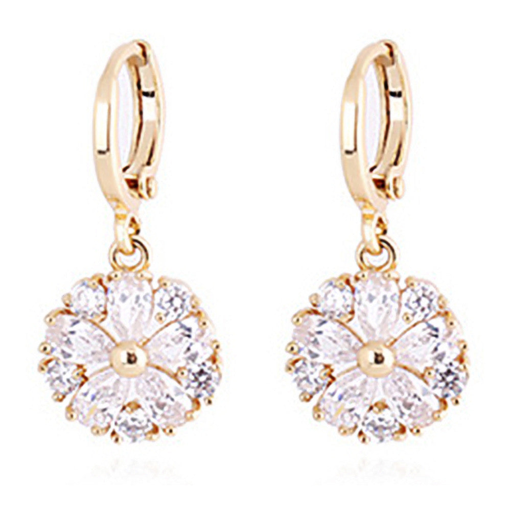 18K Gold Galvanized Zircon Earrings - Mega Save Wholesale & Retail - 1