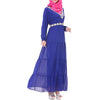 Muslim Chiffon Long Dress Sunday Clothes Long Sleeve   sapphire blue - Mega Save Wholesale & Retail - 2