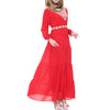 Muslim Chiffon Long Dress Sunday Clothes Long Sleeve  red - Mega Save Wholesale & Retail - 2