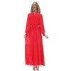 Muslim Chiffon Long Dress Sunday Clothes Long Sleeve  red - Mega Save Wholesale & Retail - 3