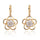 Flower Earrings 18K Gold Galvanized Zircon   white - Mega Save Wholesale & Retail - 1