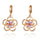Flower Earrings 18K Gold Galvanized Zircon   pink - Mega Save Wholesale & Retail - 1