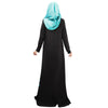 Muslim Long Dress Digital Printing Arabian Robe   black   M