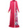Muslim Long Dress Digital Printing Arabian Robe   red   M