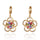 Flower Earrings 18K Gold Galvanized Zircon   red - Mega Save Wholesale & Retail - 1
