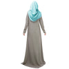 Muslim Long Dress Digital Printing Arabian Robe   grey   M