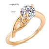 Flower Zircon Ring 18K Gold Plated   gold plated white zircon 5.25#