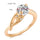 Flower Zircon Ring 18K Gold Plated    gold plated white zircon 6.5#