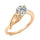 Flower Zircon Ring 18K Gold Plated   gold plated white zircon 5.25#