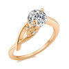 Flower Zircon Ring 18K Gold Plated   gold plated white zircon 9#