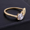 Flower Zircon Ring 18K Gold Plated   gold plated white zircon 5.25#