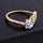 Flower Zircon Ring 18K Gold Plated    gold plated white zircon 6.5#