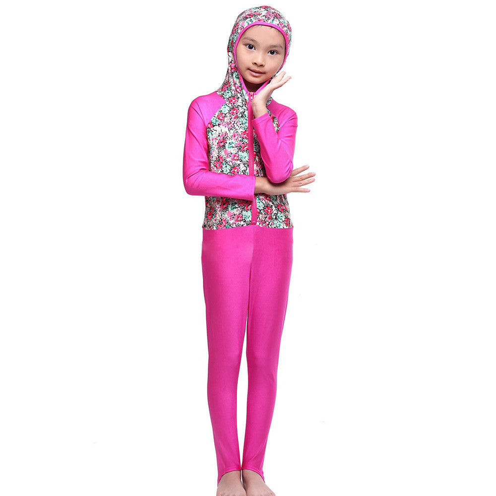 Musilim Swimwear Swimsuit Burqini hw20f Child  rose red   S - Mega Save Wholesale & Retail - 1