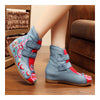 Flowers Vintage Beijing Cloth Shoes Embroidered Boots jeans - Mega Save Wholesale & Retail - 4