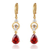 Water-drop Earrings 18K Gold Galvanized Zircon   red - Mega Save Wholesale & Retail - 1