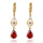 Water-drop Earrings 18K Gold Galvanized Zircon   red - Mega Save Wholesale & Retail - 1