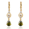 Water-drop Earrings 18K Gold Galvanized Zircon   green - Mega Save Wholesale & Retail - 1
