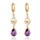 Water-drop Earrings 18K Gold Galvanized Zircon    purple - Mega Save Wholesale & Retail - 1