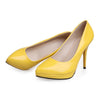 Women Work Shoes Pointed Thin High Heel Night Club   yellow