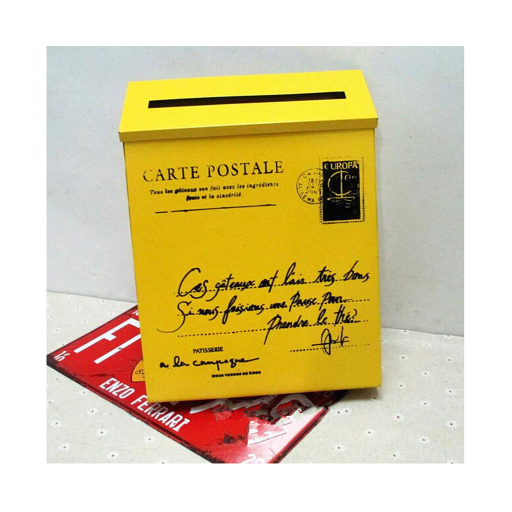 Countryside Mailbox Small Suggestion Box Iron Sheet Mailbox Vintage Ballot Box without Lock   white iron - Mega Save Wholesale & Retail - 1