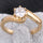 Simple Round Zircon Ring   6.5# gold plated yellow