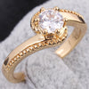 Simple Round Zircon Ring   5.25# gold plated yellow