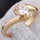 Simple Round Zircon Ring   6.5# gold plated yellow