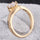 Simple Round Zircon Ring   9# gold plated yellow