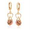 Luxurious Heart Zircon Earrings   gold plated yellow zircon - Mega Save Wholesale & Retail