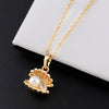 Fake Pearl Shell Necklace 18K Plated Gold 