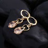 Luxurious Heart Zircon Earrings   gold plated yellow zircon
