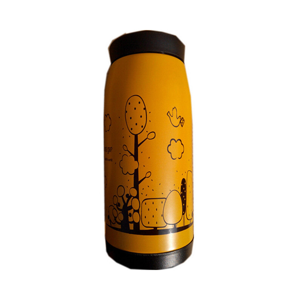 Stainless Steel Vacuum Flask Bottle Water Coffee Thermos Big Belly Shape 12oz    yellow - Mega Save Wholesale & Retail - 1